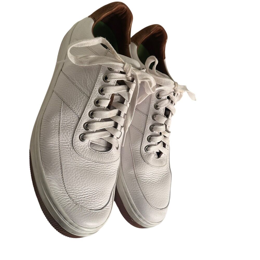 Peter Millar White Leather Sneakers